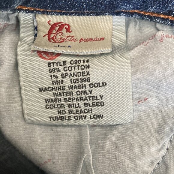 Cest Toi Skirt Denim Womens Size Small Stretch Raw Hemline Fringe - Picture 4 of 6